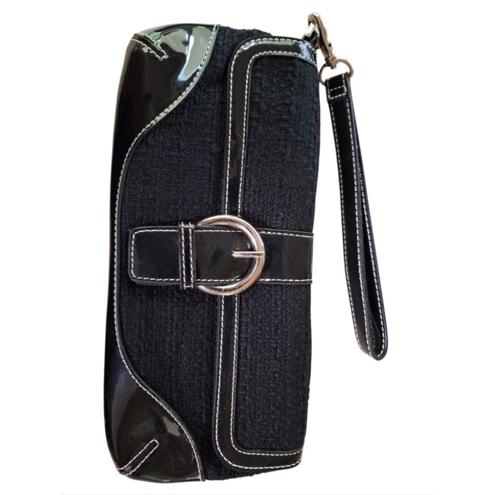 Black Buckle Wristlet Clutch - Elegant Evening Bag NWOT